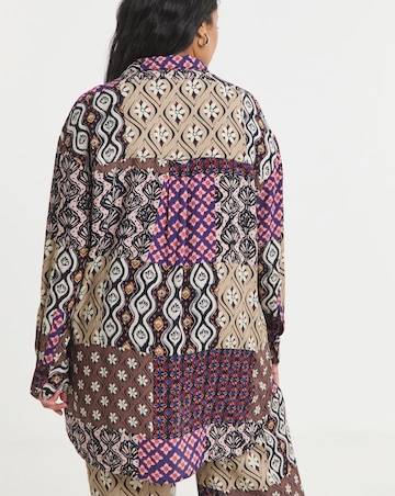 Simply Be Patchwork Print Crinkle Shirt