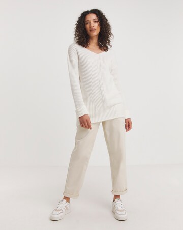 V Neck Ribbed Tunic