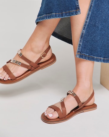 Mona Leather Hardware Gladiator Sandal - Extra Wide Fit (EEE)