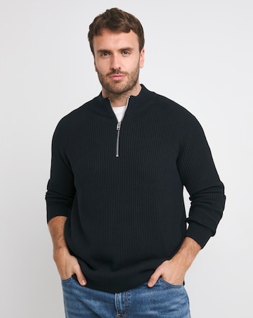 Jack & Jones Pannel Knit 1/4 Zip Jumper