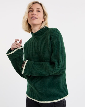 Ribbed Stepped Hem Jumper