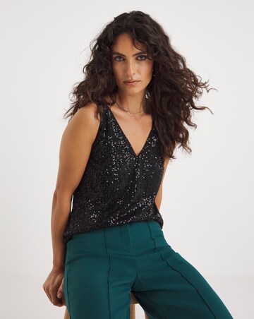 Black Sequin Vest