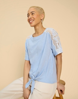 White Stuff Sara Tie Hem Top