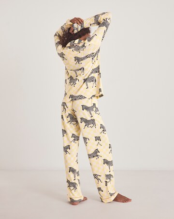 Chelsea Peers Classic Button Up Pyjama Set Zebra Print