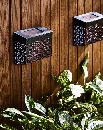 Solar Damasque Fence Lights - Set of 4