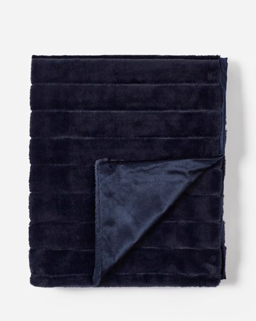 Large Ribbed Faux Fur Throw