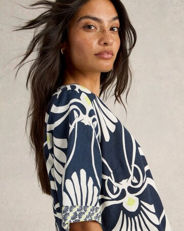 White Stuff Ash Linen Blend Top