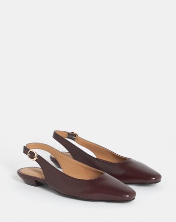 Reed Square Toe Leather Slingback Shoes - Extra Wide Fit (EEE)