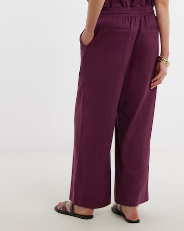 Linen Mix Wide Leg Trousers