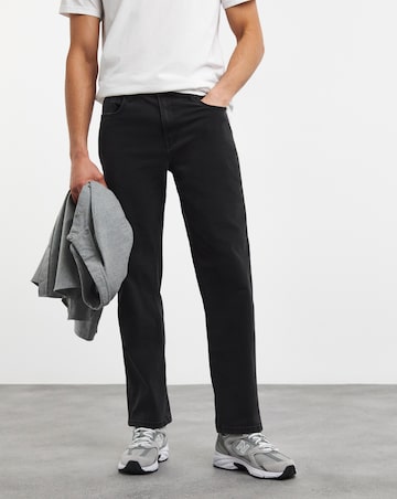 Straight Fit Stretch Jean Black