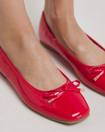 Evar Square Toe Ballerina Shoes - Wide Fit (E)
