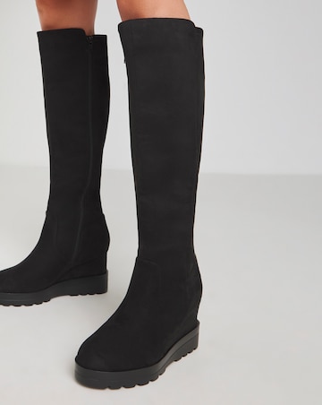 Ashleigh Leather Stretch Boots Extra Wide EEE Fit Super Curvy to Curvy Plus Calf