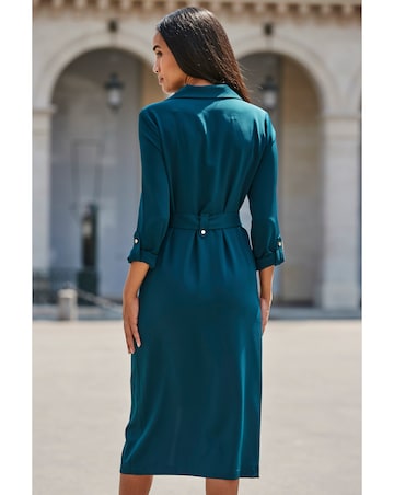 Sosandar Zip Through Utility Midi Shirt Dress