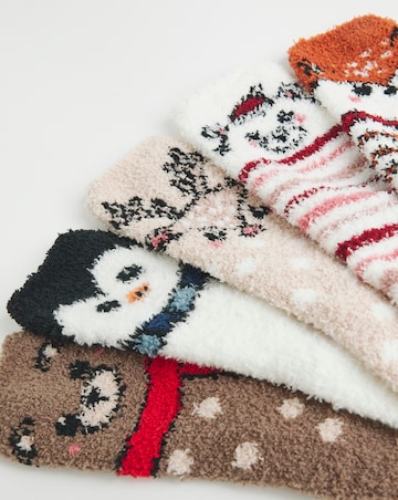 Pretty Secrets (5 Pair Pack) Fluffy Socks Animals