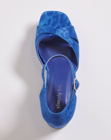 Mia Cross Front Platform Heeled Sandals - Extra Wide Fit (EEE)