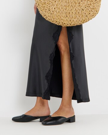 Lisa Low Block Heel Mules - Wide Fit (E)