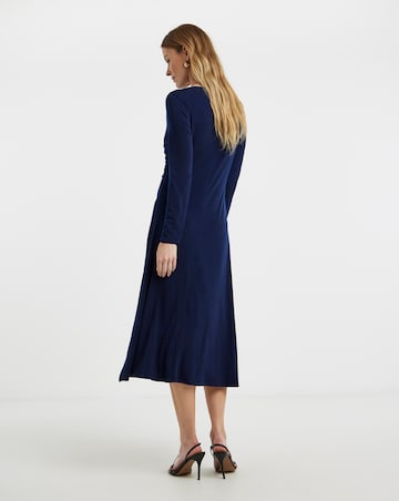 Long Sleeve Drape Detail Dress