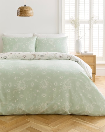 Summer Celestial Cotton Blend Reversible Duvet Cover Set