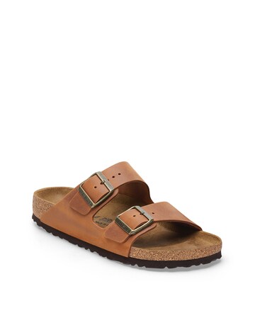 Birkenstock Classic Suede Leather Arizona Sandals - Cognac