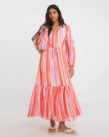 Printed Chiffon Maxi Dress