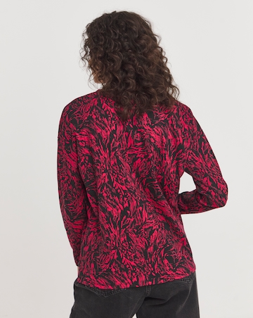 V Neck Long Sleeve Printed Top