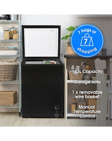 Abode A142CF0E1B Chest Freezer 142L - Black