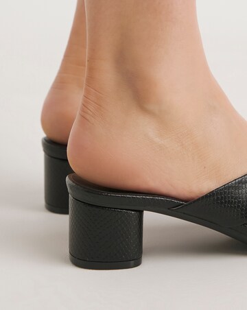 Frances Cut Out Mule Block Heeled Sandals - Extra Wide Fit (EEE)