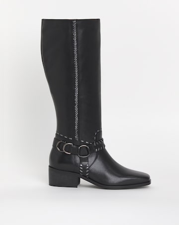 Joe Browns Knee High Leather Riding Boot EEE Fit Standard Calf