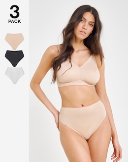 Pretty Secrets (3 Pack) New Claire Micro Smoothing Full Brief Knickers