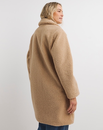 Camel Collared Duffle Teddy Mid Length Coat