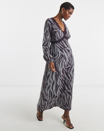 Lace Trim Long Sleeve Tea Dress