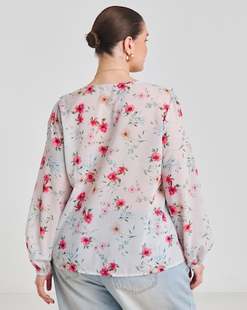Simply Be Floral Print Ruffle Blouse