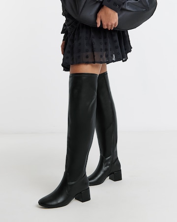Amina Over The Knee Stretch Boots - Wide Fit (E) & Super Curvy Calf