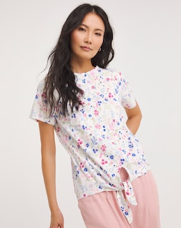 Julipa Pure Cotton Tie Hem T-Shirt