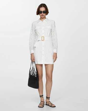 Mango Shirly Broiderie Anglaise Mini Shirt Dress