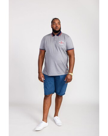 D555 Big And Tall Mersea Pique Polo Shirt With Chest Embroidery - Grey