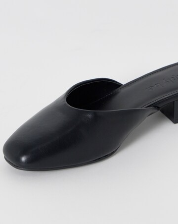 Lisa Low Block Heel Mules - Wide Fit (E)