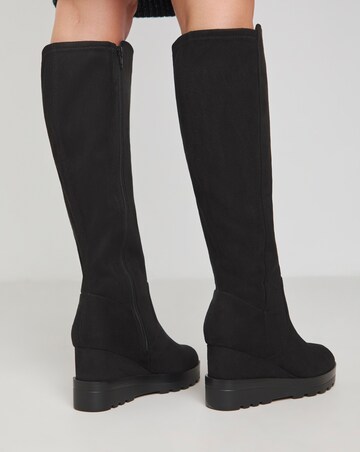 Ashleigh Leather Stretch Boots Extra Wide EEE Fit Super Curvy to Curvy Plus Calf