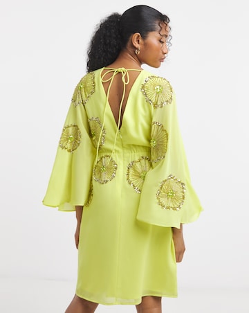 Maya Curve Embellished Wrap Mini Dress