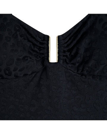 Chelsea Peers U Detail Jacquard Leopard Swimsuit Black