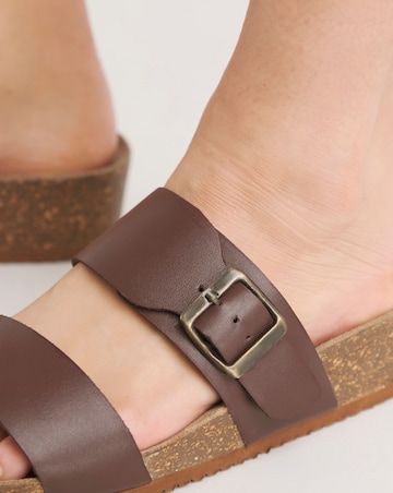 Lima Leather Buckle Footbed Mule - Extra Wide Fit (EEE)