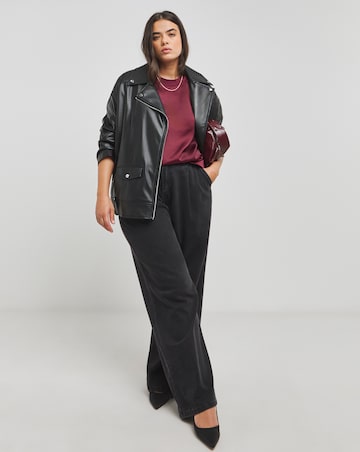 Satin Ribbed Neck Boxy Top