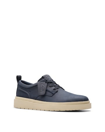 Clarks Polden Lace Leather Shoe - Navy
