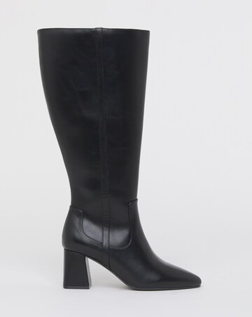 Soprano Block Heel Pointed Knee High Boots Extra Wide Fit (EEE) Super Curvy Calf