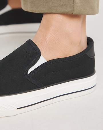 Cali Slip On Canvas Trainer - Wide Fit (E)