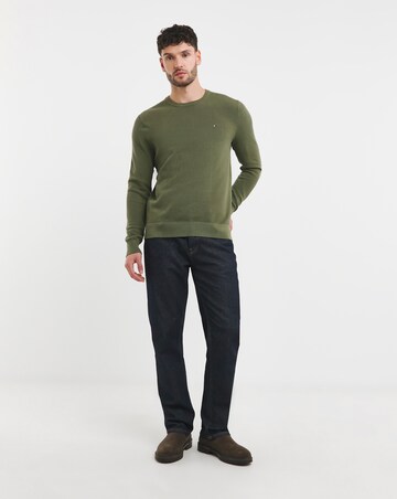 Tommy Hilfiger Structured Crew Neck Jumper Olive