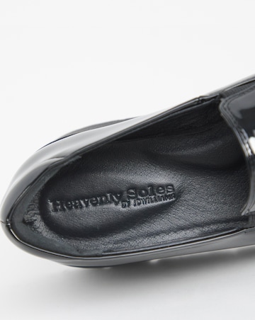 Heavenly Soles Rylee Low Wedge Slipper Cut Plain Loafer Extra Wide EEE Fit