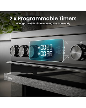 Hisense HDCEC6C20B 60cm Electric Double Cooker - Black