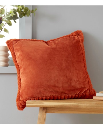 Catherine Lansfield Velvet Faux Fur Cosy Cushion