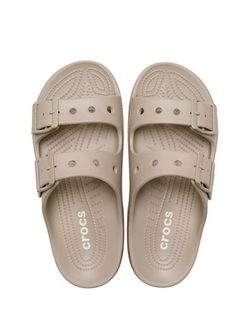 Crocs Taupe Buckle Sandal - Standard Fit